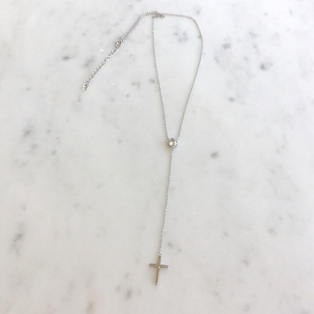 Sale $26 Firm! Sterling Silver Cross Drop Necklace - Picture 3 of 12
